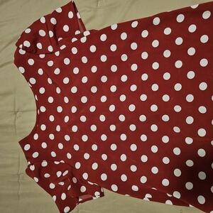 SHEIN Red Polka Dot Blouse